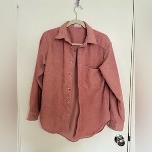 Pink Corduroy Shacket